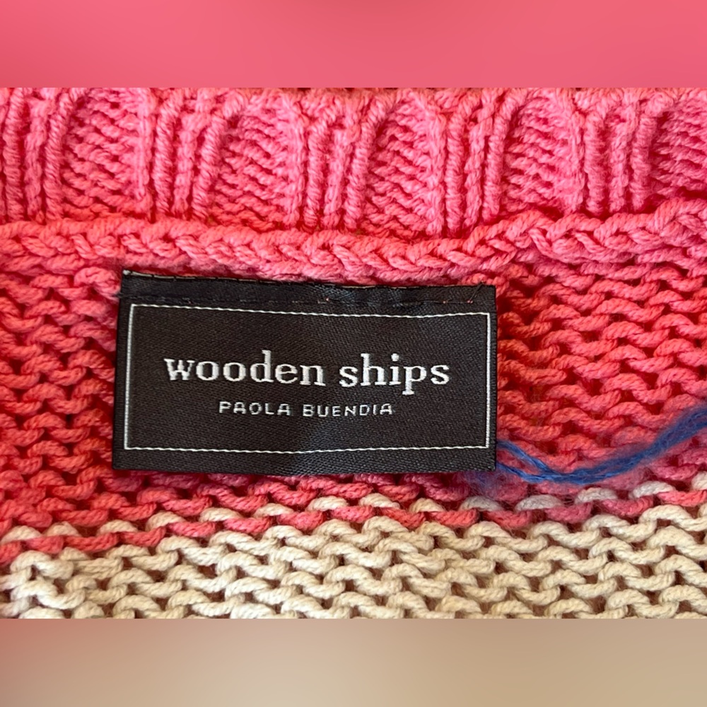 Wooden Ships Paola Buendia NWT Flower Market Cotton Crew Sweater Women’s XS pink - Picture 3 of 10